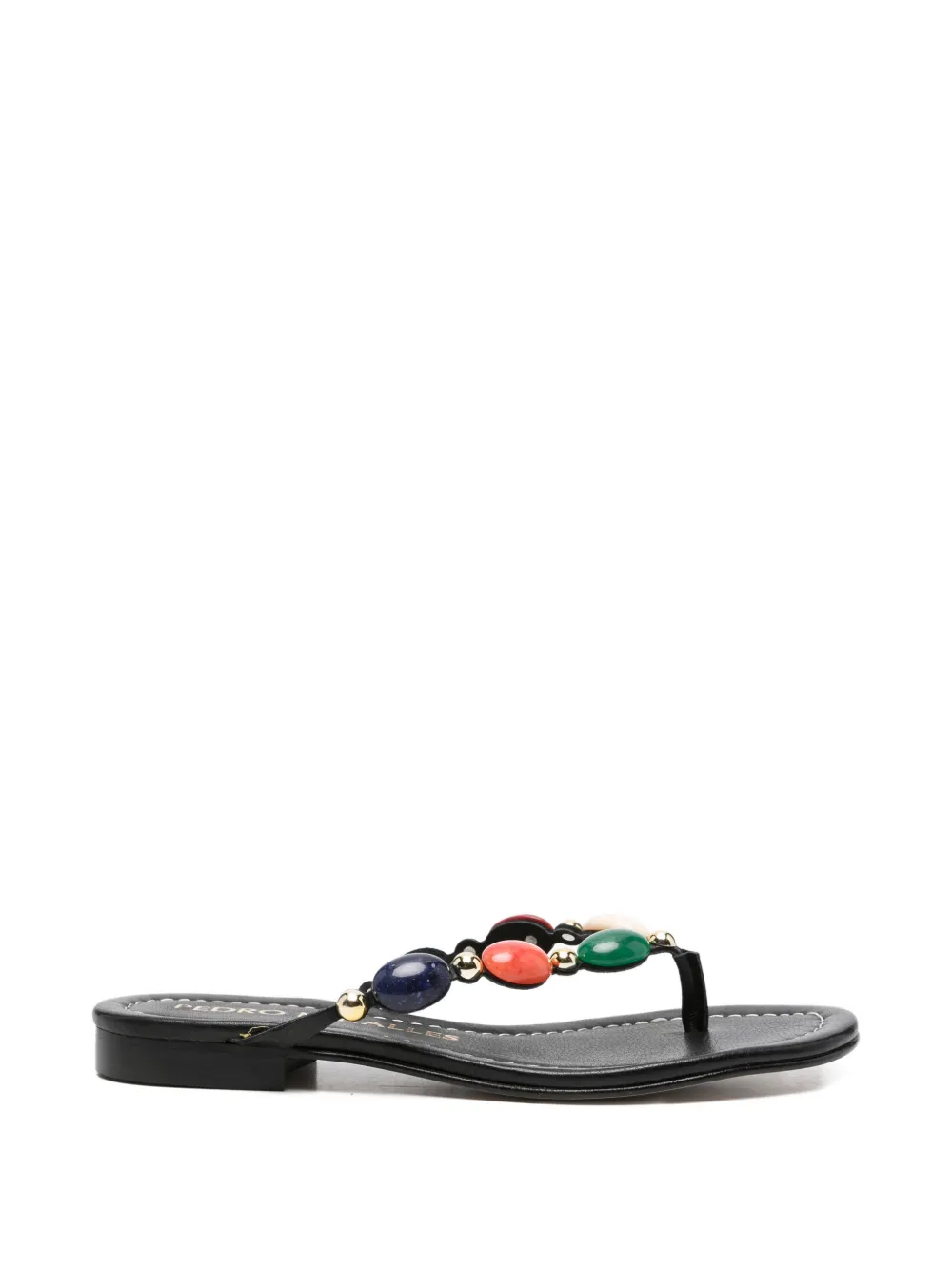 Pedro Miralles bead-embellished thong sandals - Nero