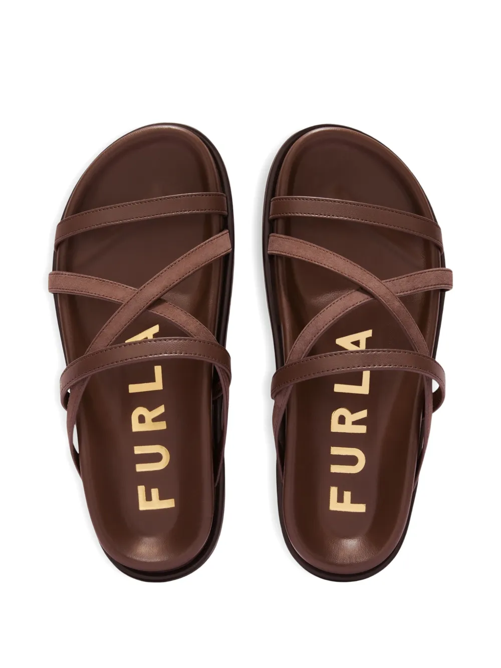 Furla Solea logo-detail sandals Bruin
