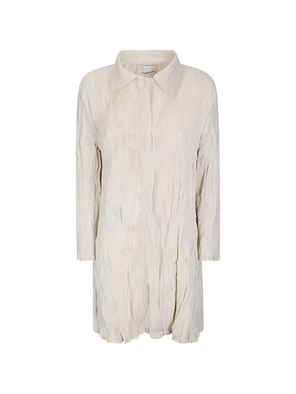 Gongdid Design crinkled effect shirt mini dress - Toni neutri