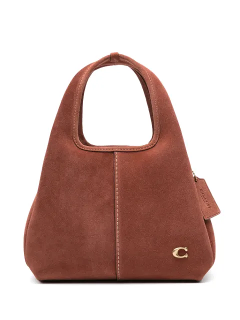 Coach 라나 로고 디테일 스웨이드 토트 백