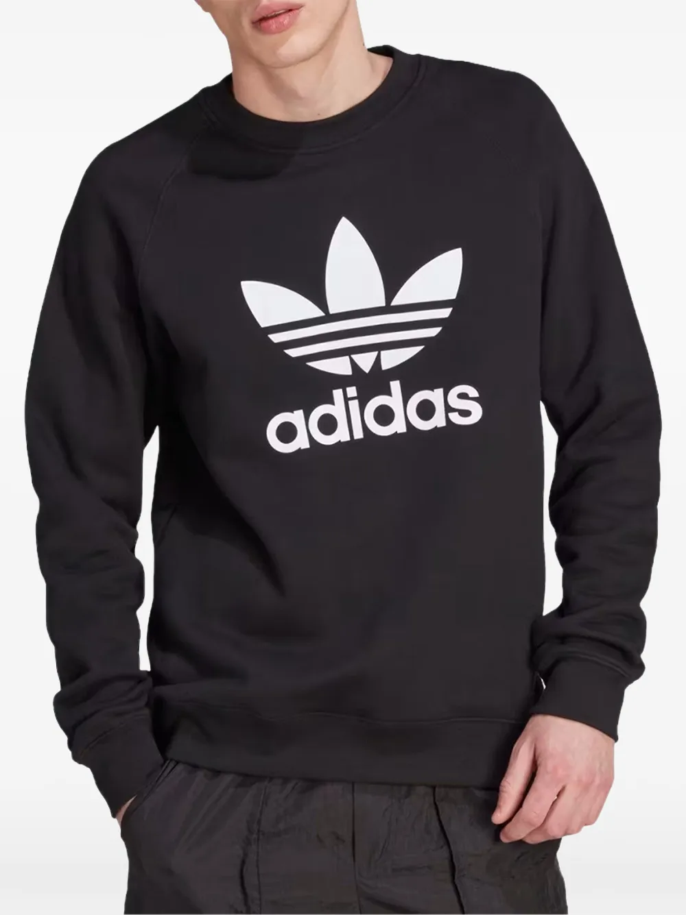 adidas Trefoil sweater met logo-print Zwart