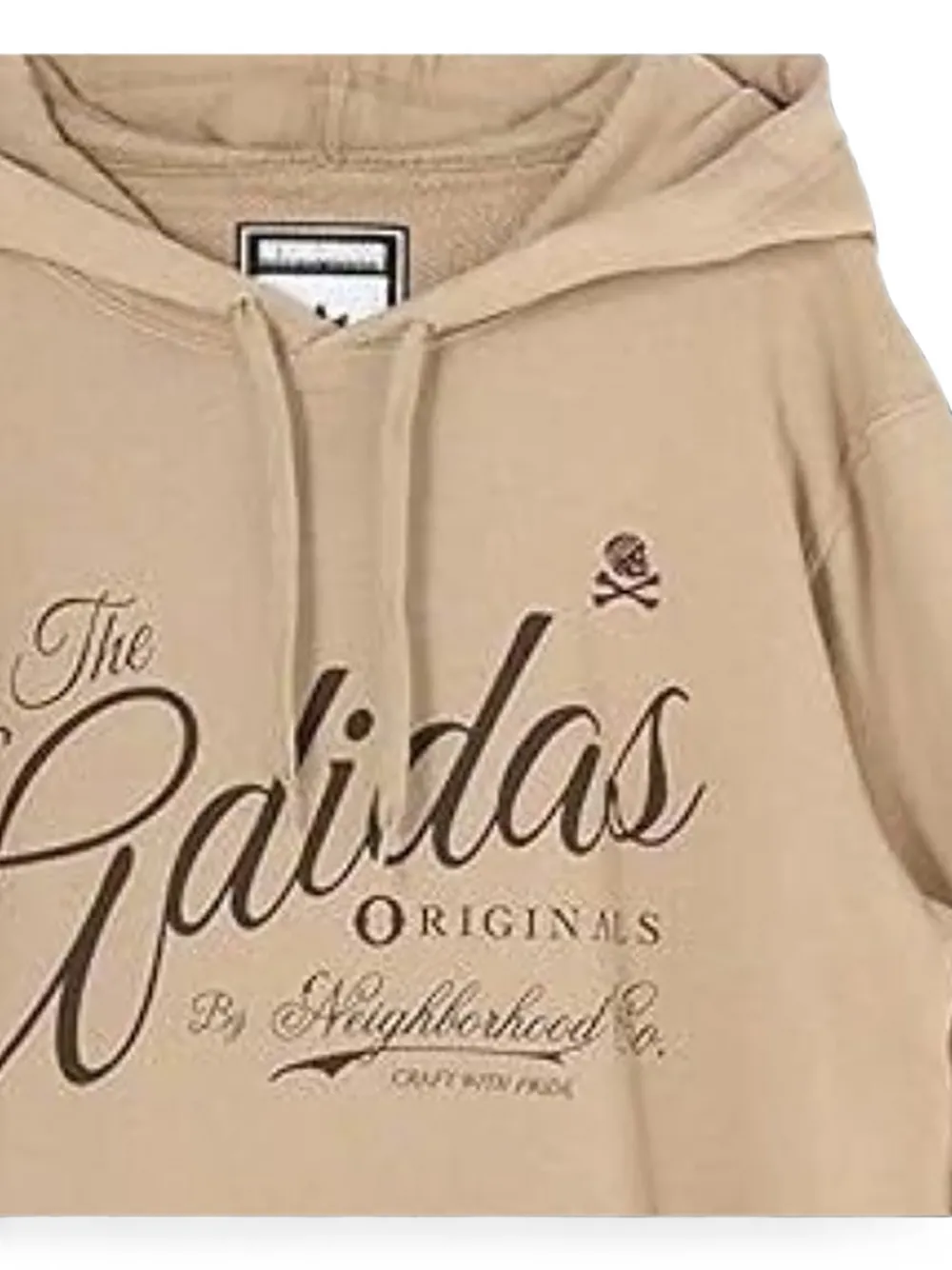 adidas x Neighborhood logo-print hoodie Beige