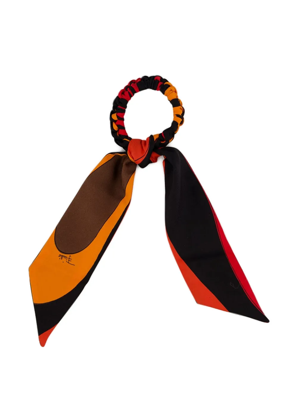 PUCCI Marmo-print bow scrunchie - Nero