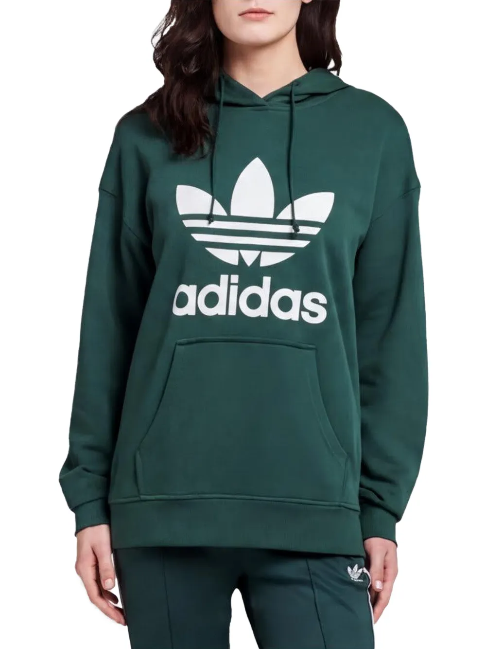 adidas Felpa con stampa trifoglio e cappuccio - Verde