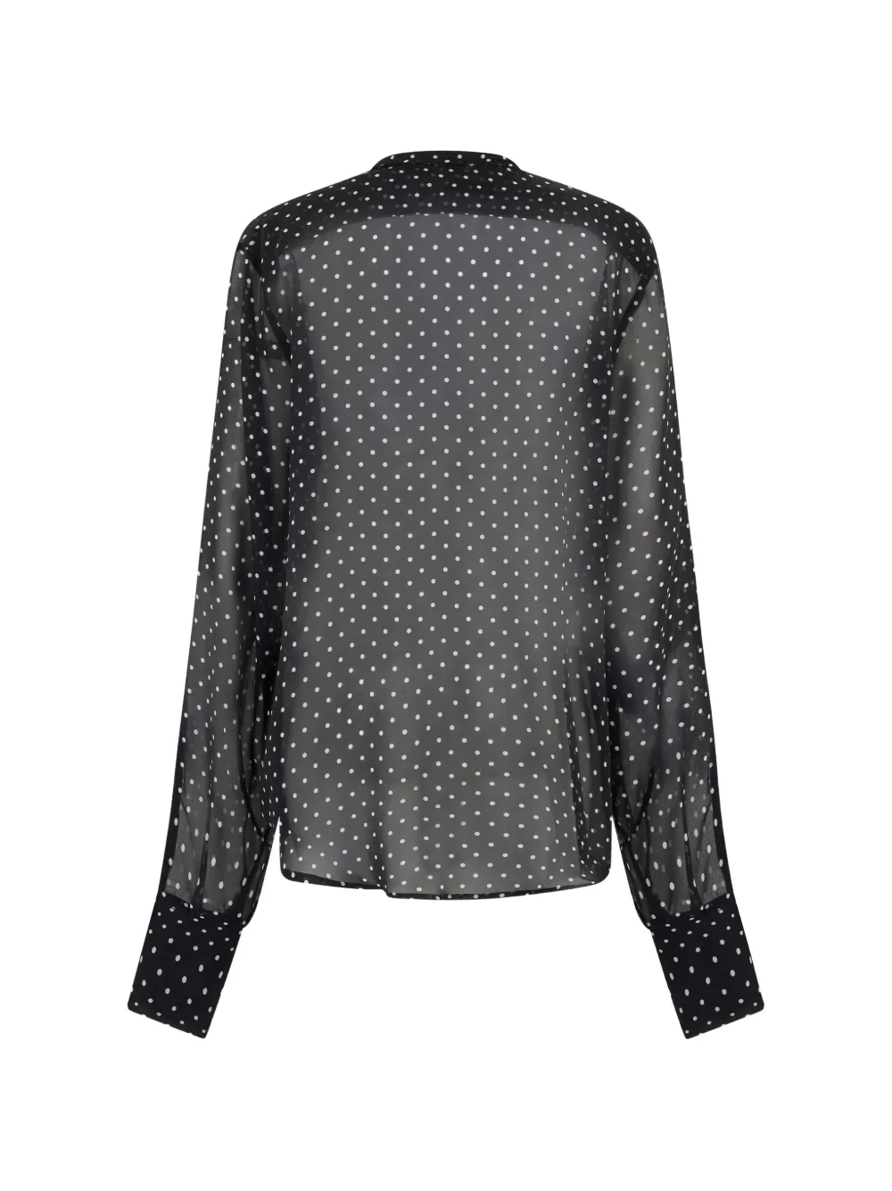 The Mannei Asymmetrische blouse met stippen Blauw