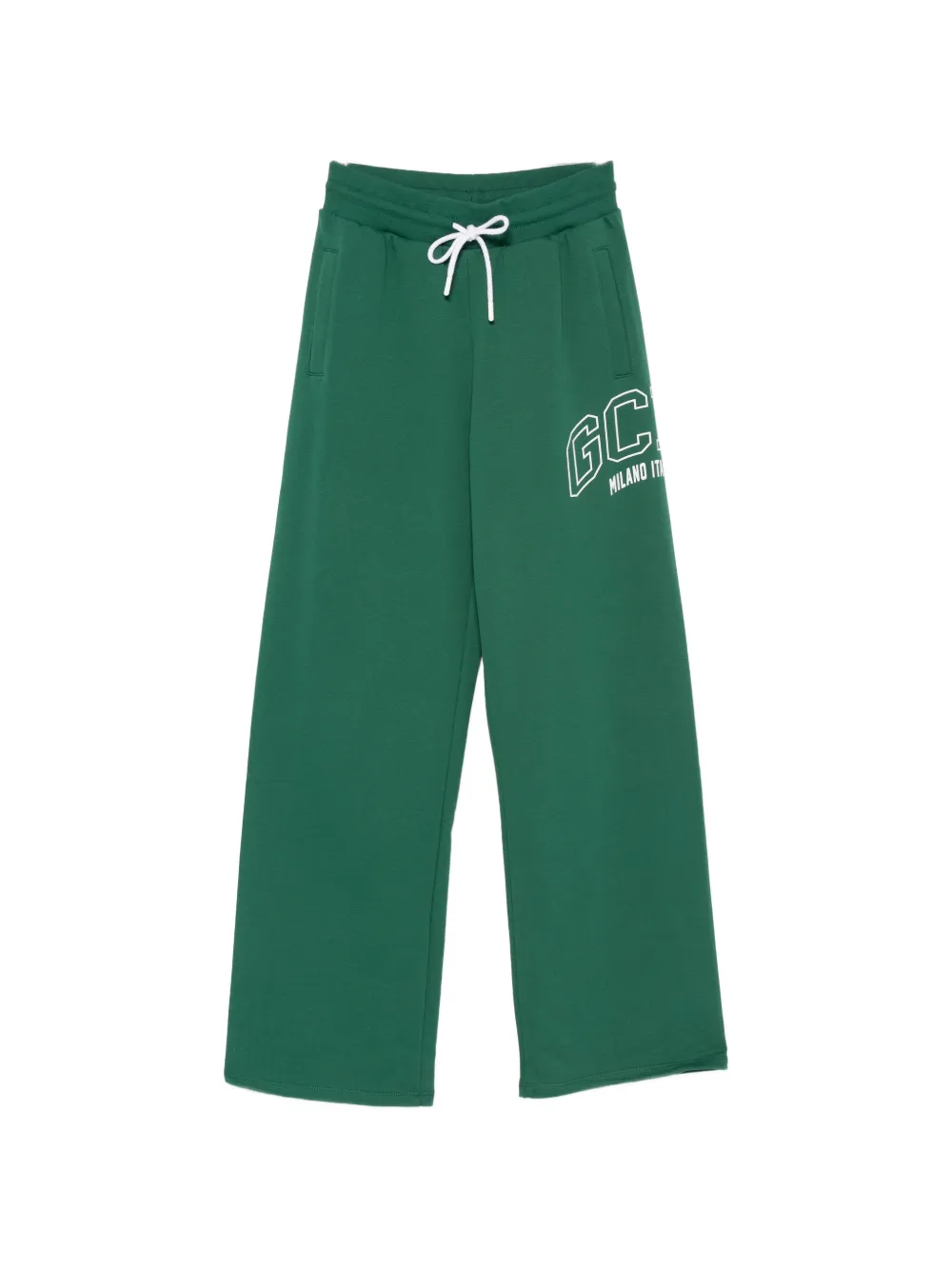 GCDS logo-print drawstring track pants - Verde