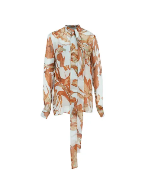 Costarellos floral-print mandarin-collar blouse