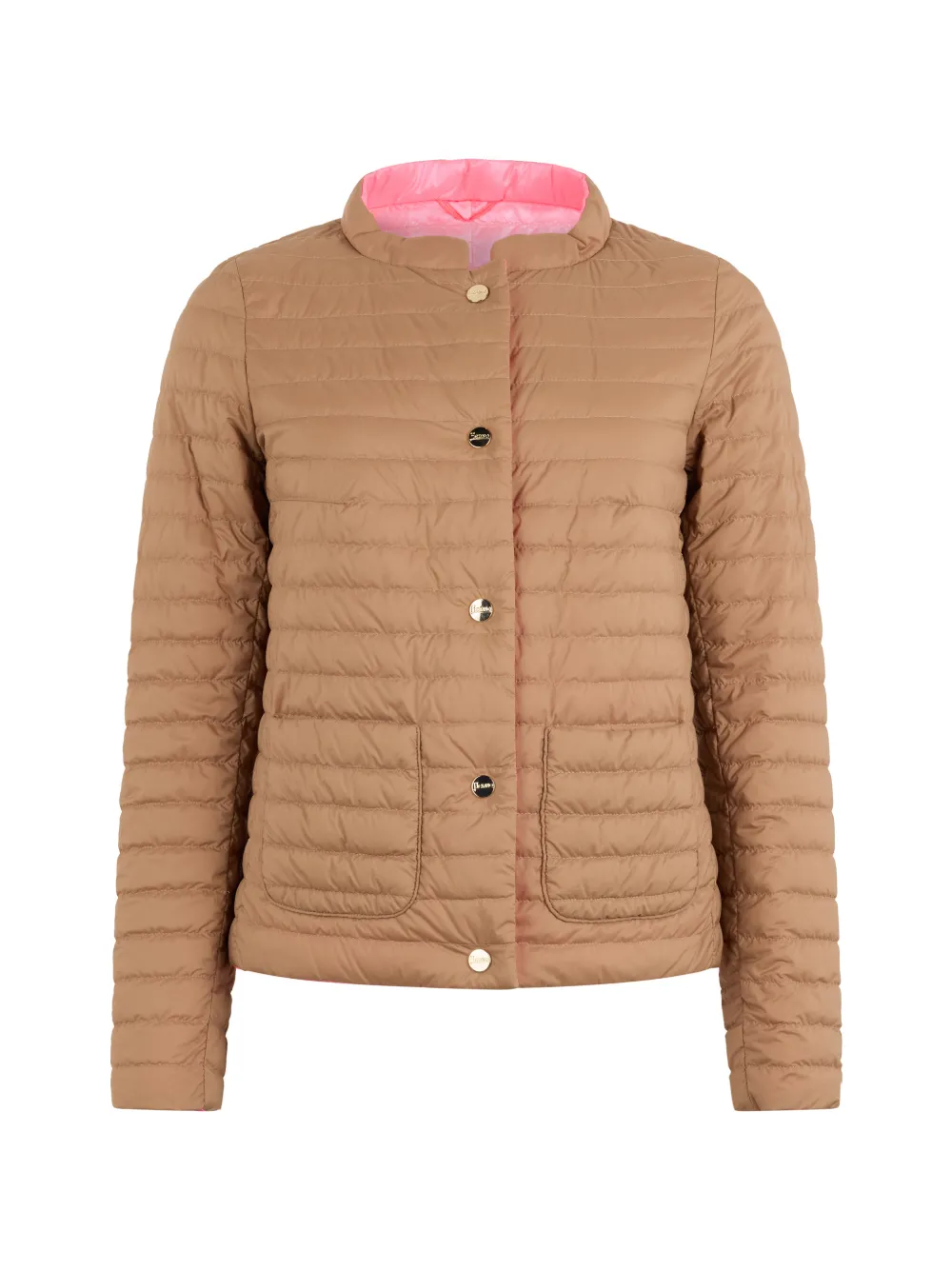 Herno Quilted Round-neck Jacket In Neutral