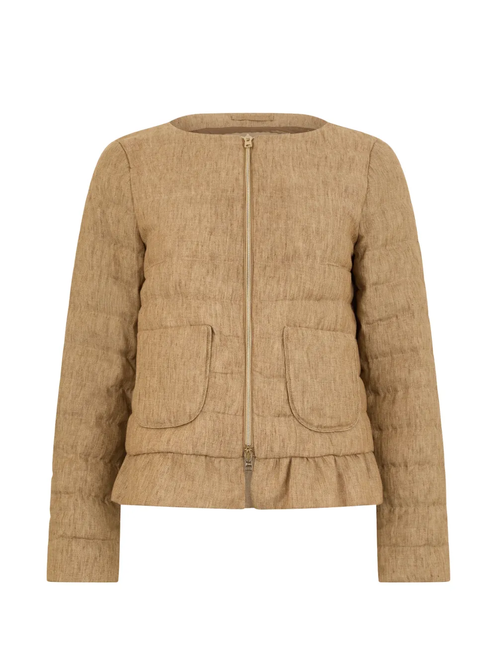 Herno ruffled zip-fastening jacket - Toni neutri