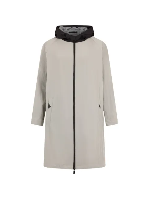 Herno hooded zip-fastening side-pockets coat