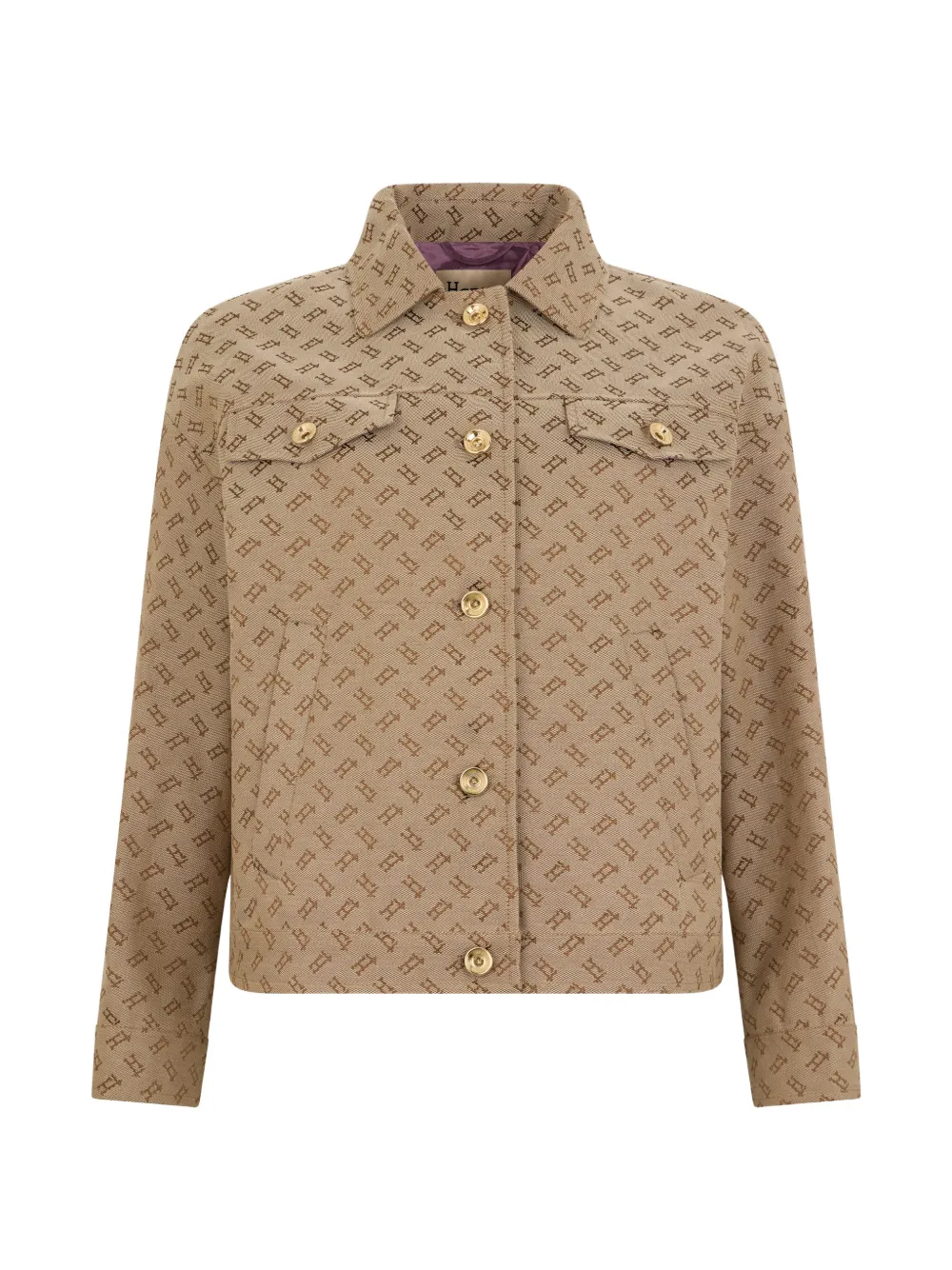 Herno Classic-collar Button-fstening Jacket In Brown