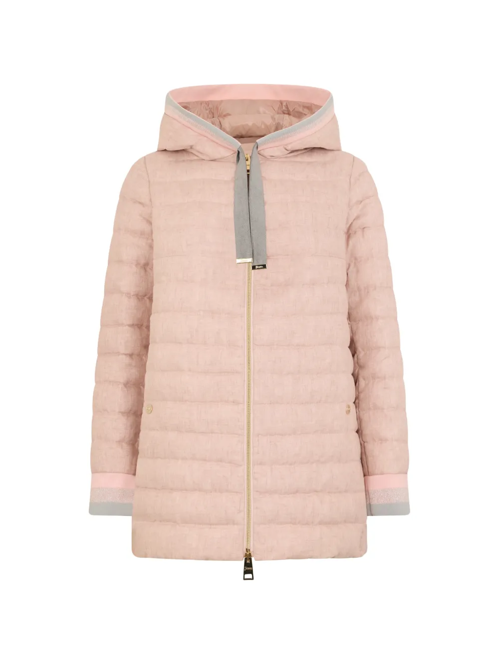 Herno Hooded Quilted Jacket In Pink