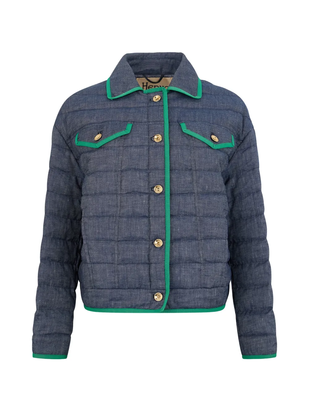 Herno Padded Flap-pocket Jacket In Blue