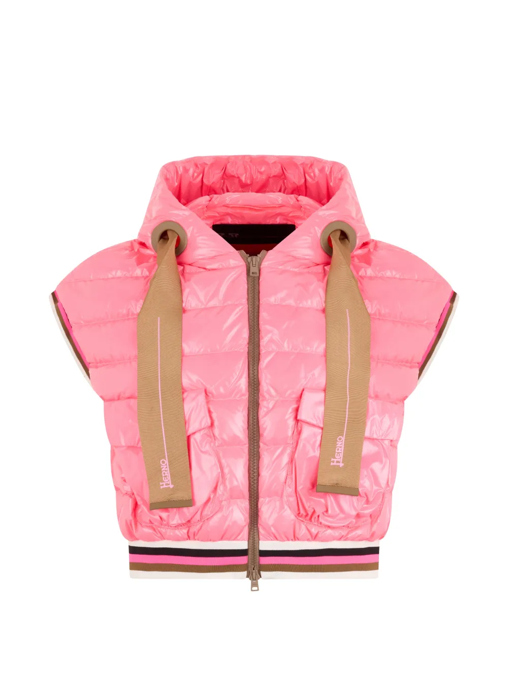 Herno hooded sleeveless gilet - Rosa