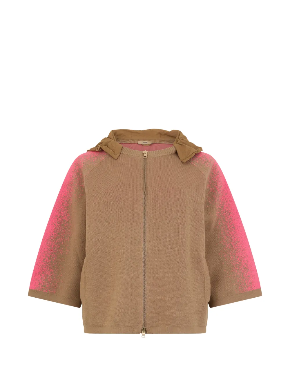 Herno Hooded Zip-fastening Cardigan In Neutral