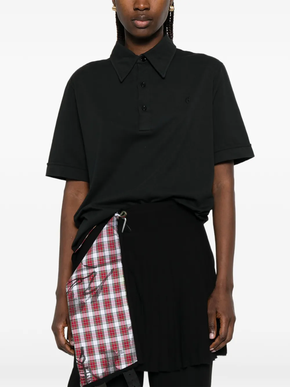 MM6 Maison Margiela Poloshirt met geborduurd logo Zwart