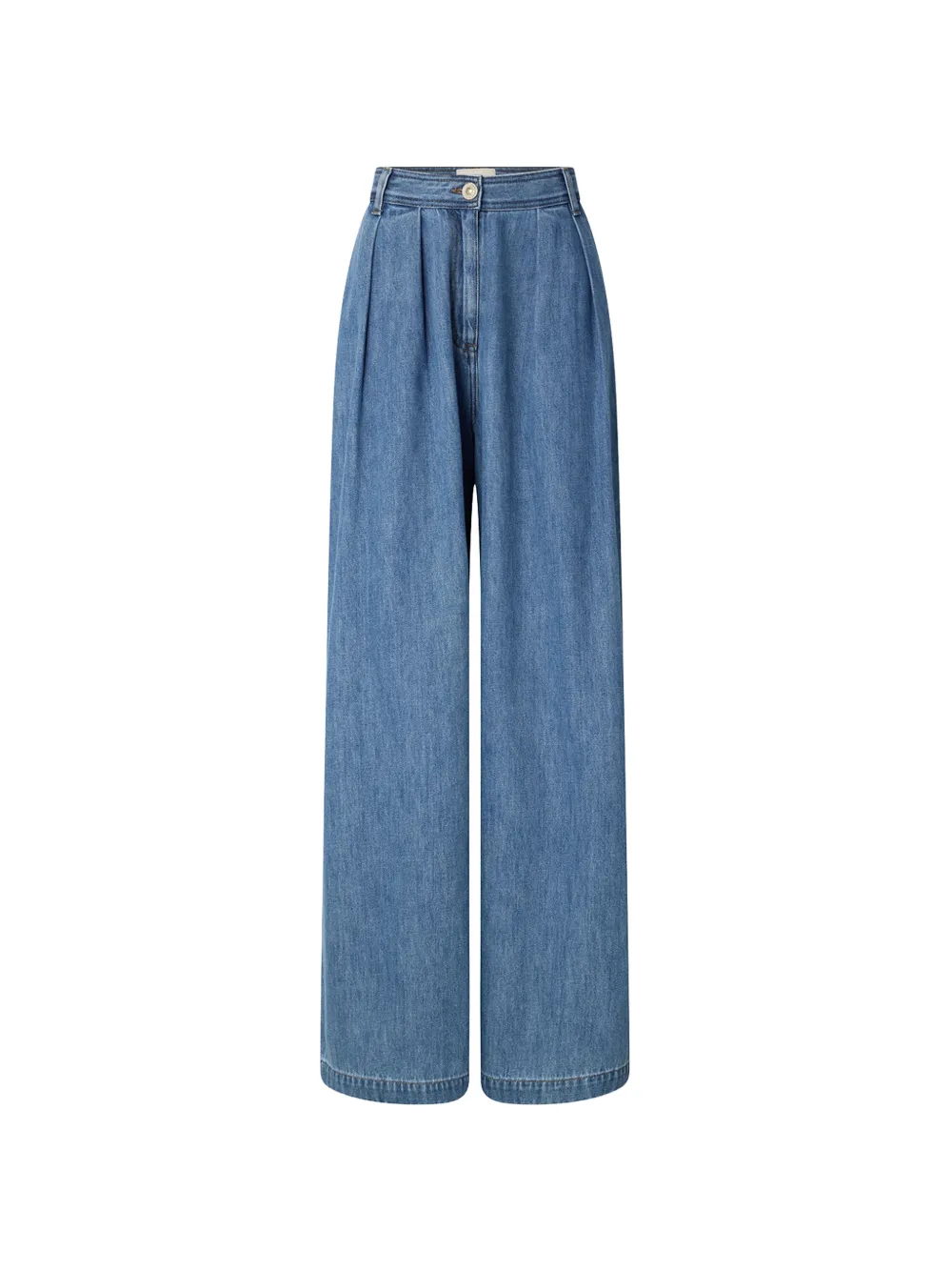 Sessun Diegui Pleated Wide-leg Jeans In Blue