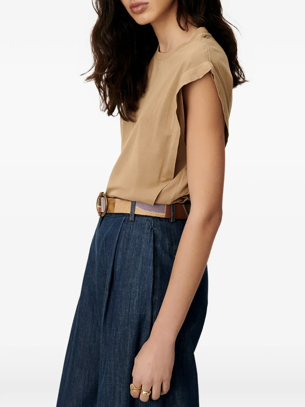 Sessùn Orlando T-shirt met ronde hals Beige