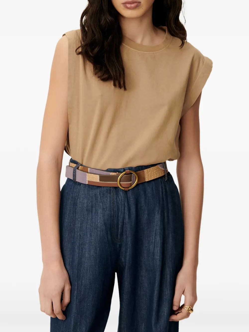 Sessùn Orlando T-shirt met ronde hals Beige