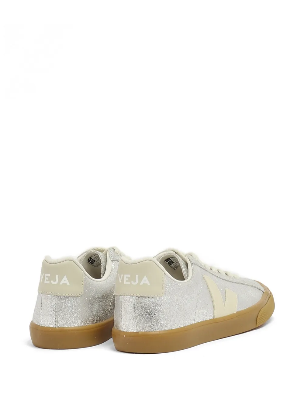 VEJA Metallic sneakers met gebarsten effect Zilver