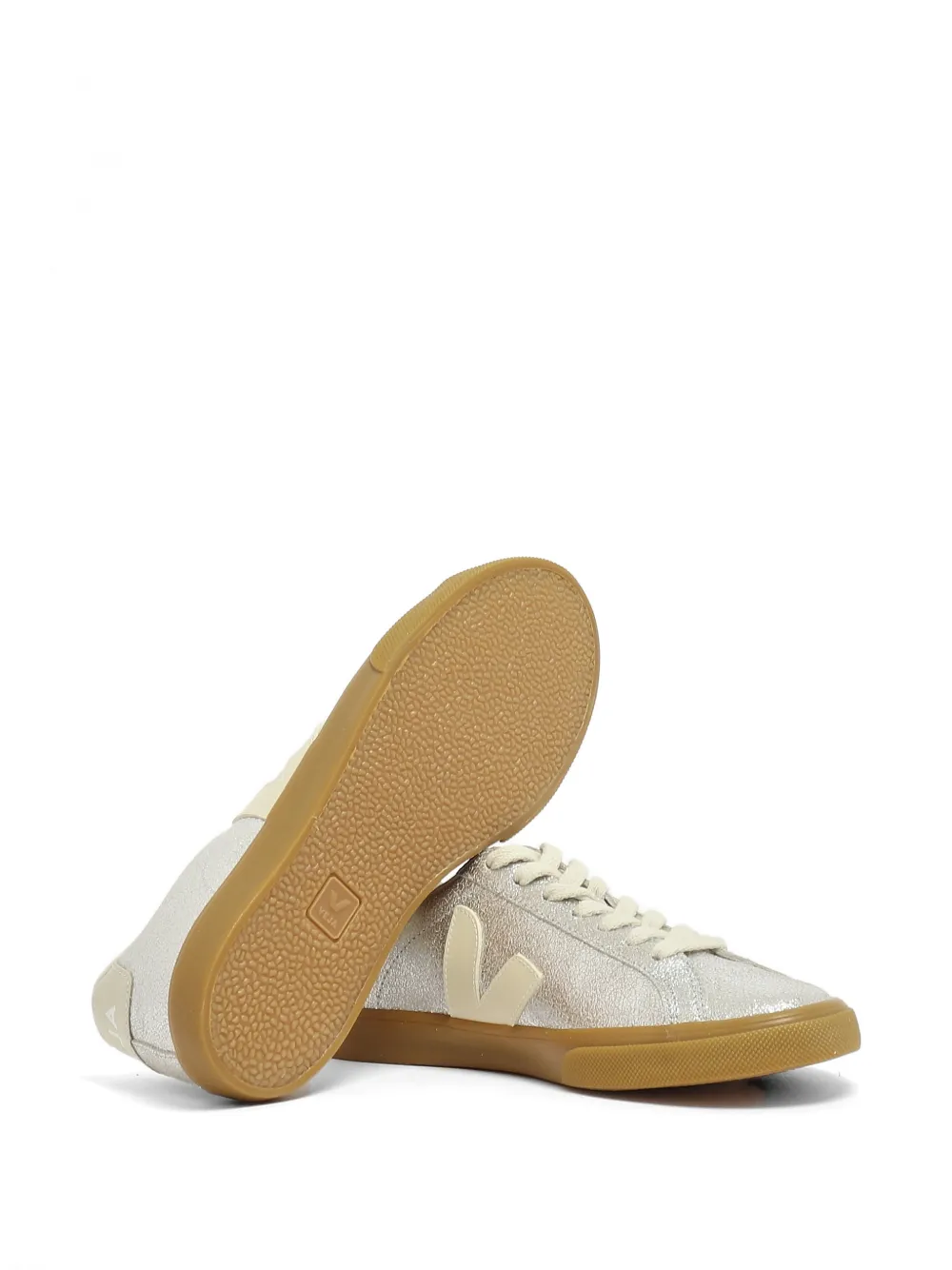 VEJA Metallic sneakers met gebarsten effect Zilver
