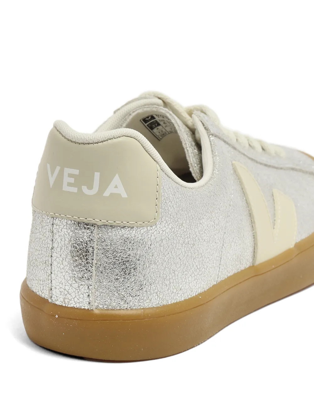 VEJA Metallic sneakers met gebarsten effect Zilver