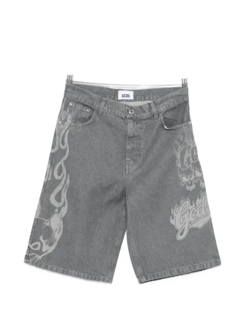 GCDS printed denim shorts