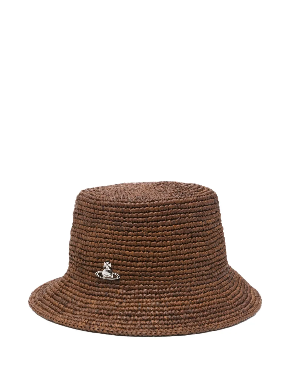 Vivienne Westwood Orb raffia bucket hat - Marrone