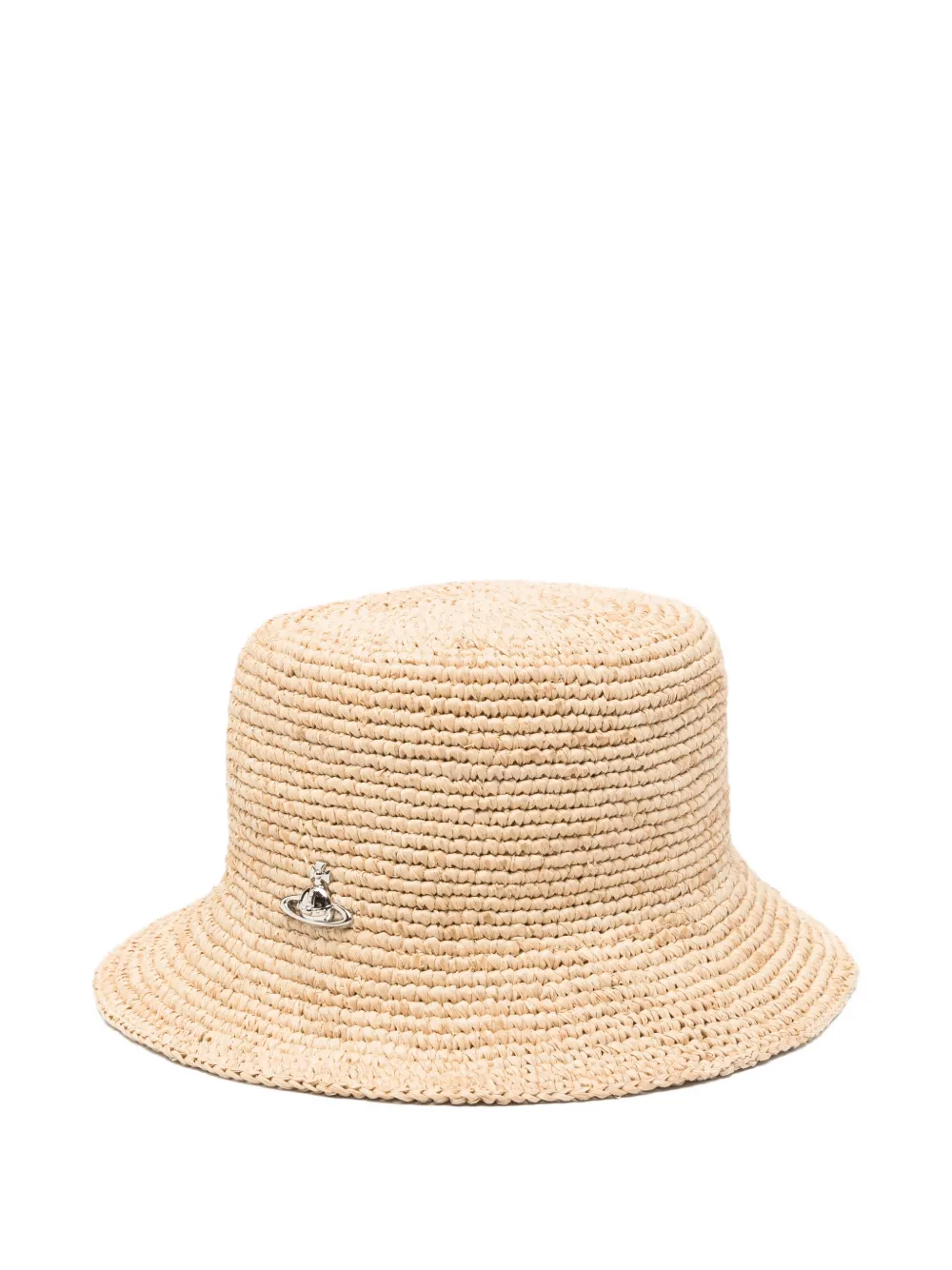 Vivienne Westwood Orb raffia bucket hat - Toni neutri