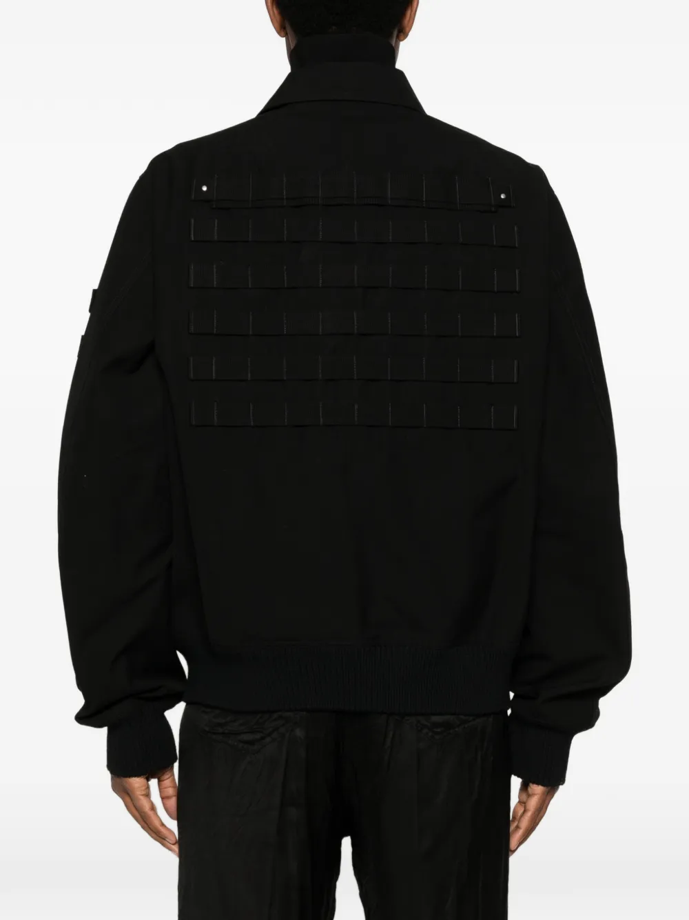 Rick Owens Blixa bomberjack met cargo zakken en harnasdetail Zwart
