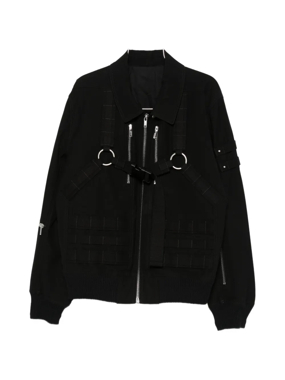 Rick Owens harness-embellishment zip-up jacket - Nero