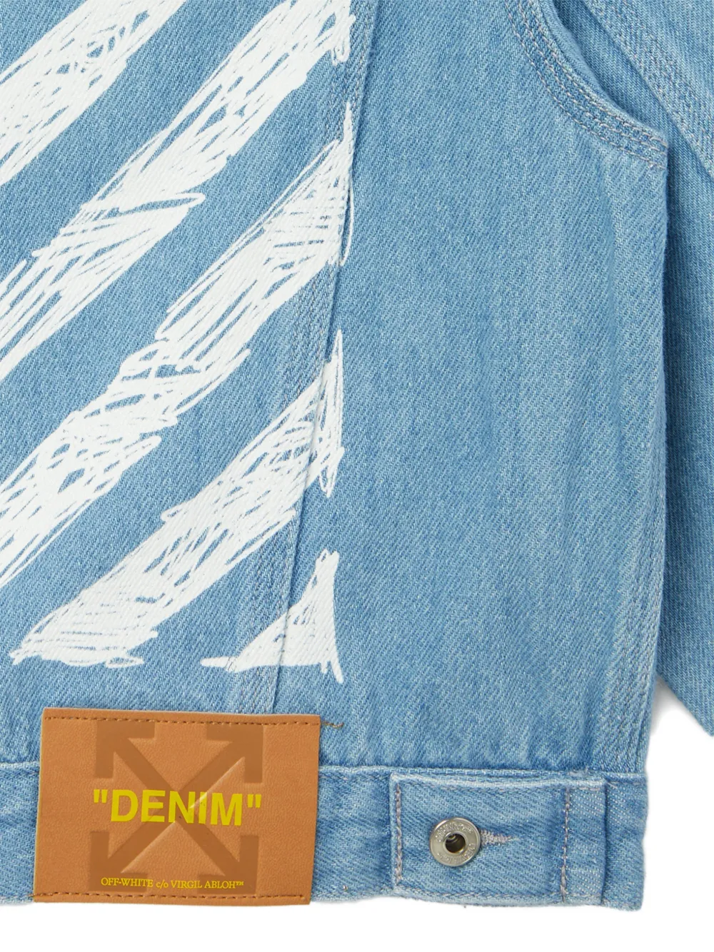 Off-White Kids Gestreept spijkerjack Blauw