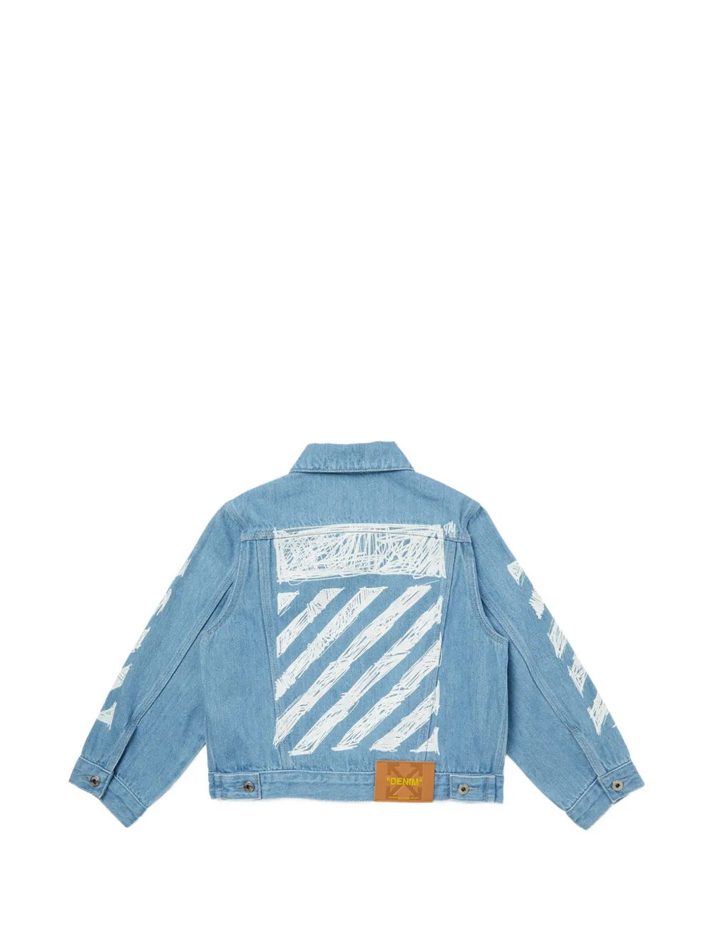 Off-White Kids Gestreept spijkerjack Blauw