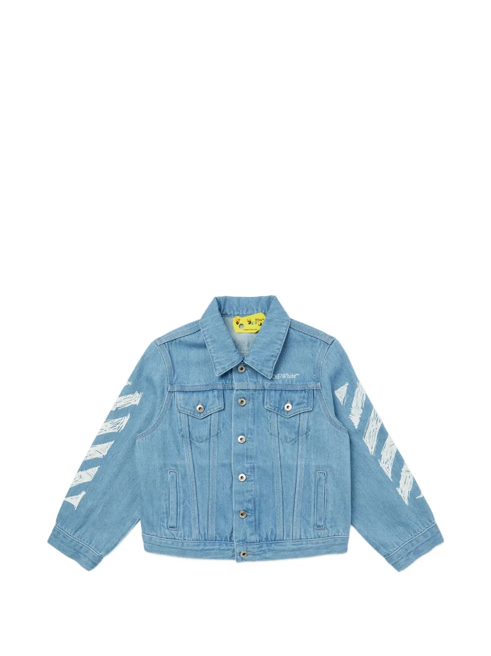 Off-white Kids' Stripes Denim Jacket In Blue