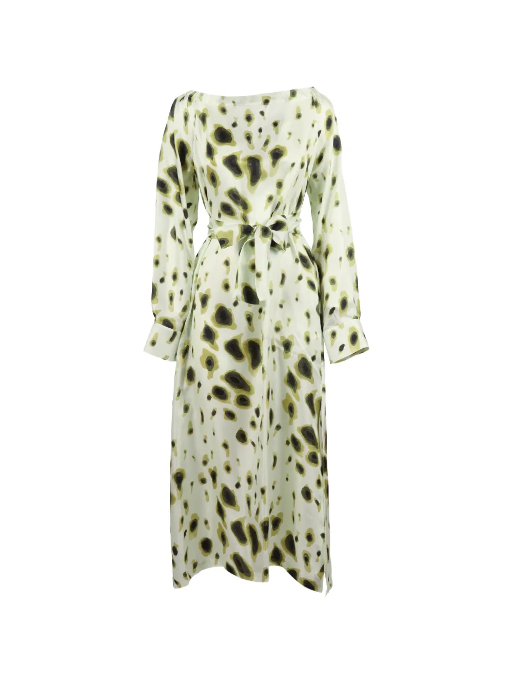 Le Sarte Pettegole abstract-print belted dress - Bianco