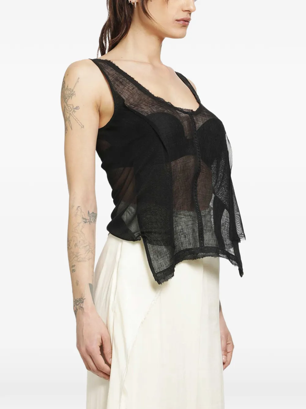 YEHUAFAN Tanktop met logo Zwart