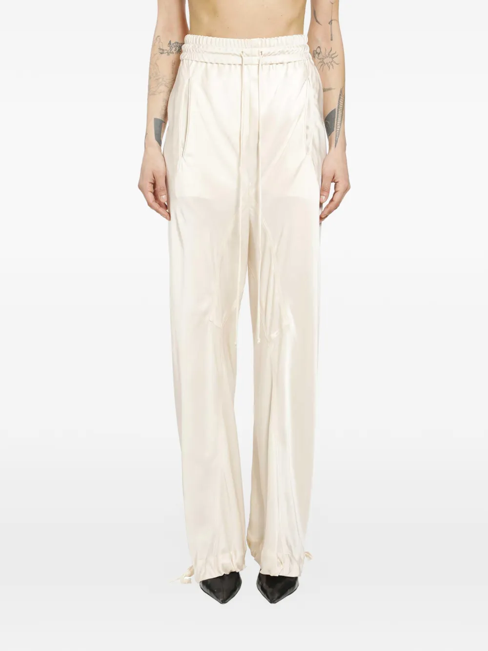 YEHUAFAN Pantaloni in raso con coulisse - Toni neutri
