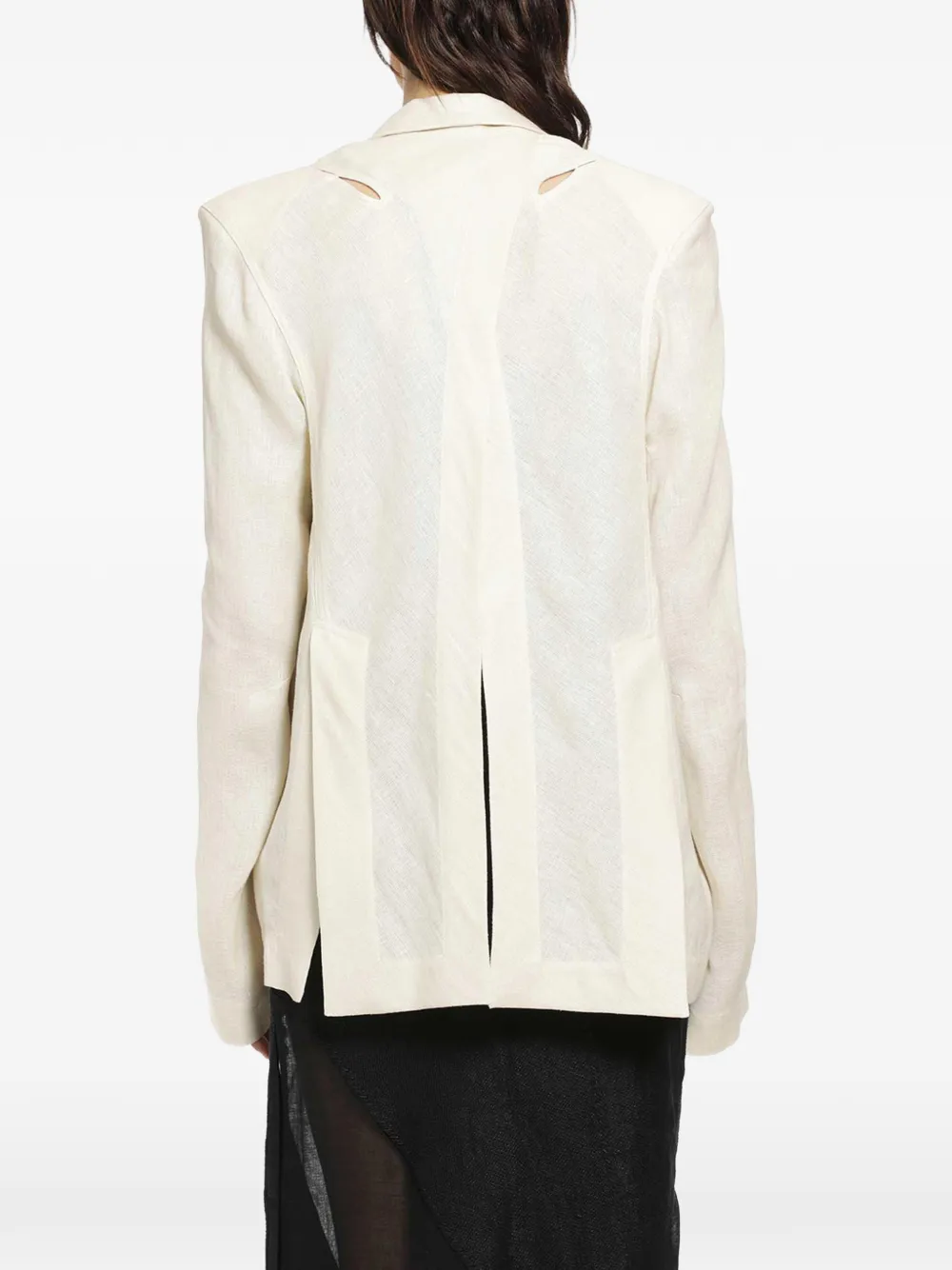YEHUAFAN Blazer met open voorkant Beige