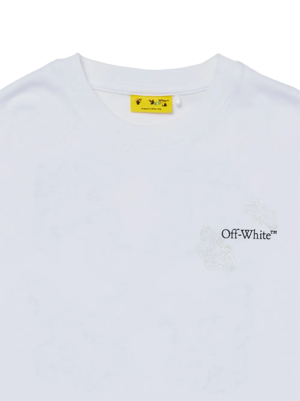 Off-White Kids T-shirt met vlinderprint Wit