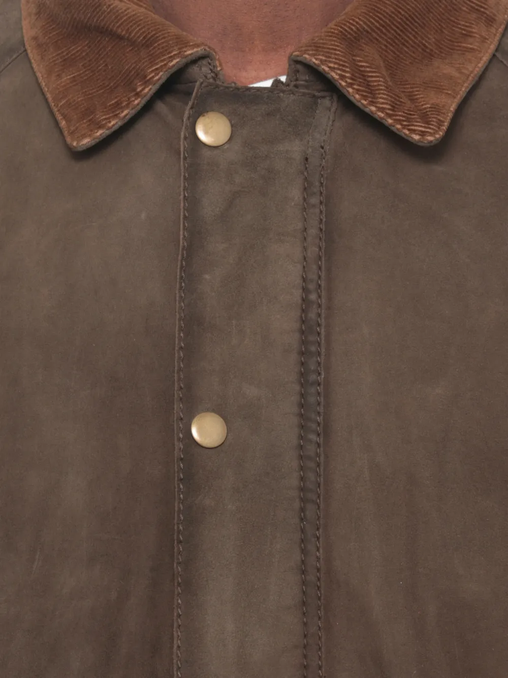 THE JACK LEATHERS Norfolk suède jack met ribfluwelen kraag Bruin