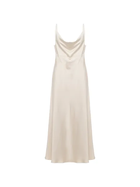 D.Exterior vestido largo con cuello desbocado