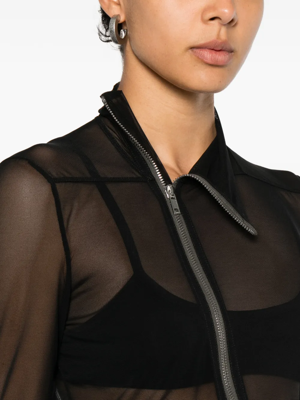Rick Owens Asymmetrische top met rits Zwart