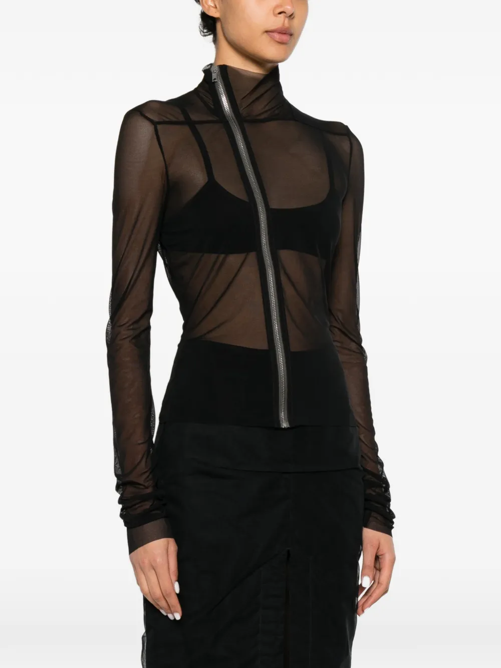 Rick Owens Asymmetrische top met rits Zwart