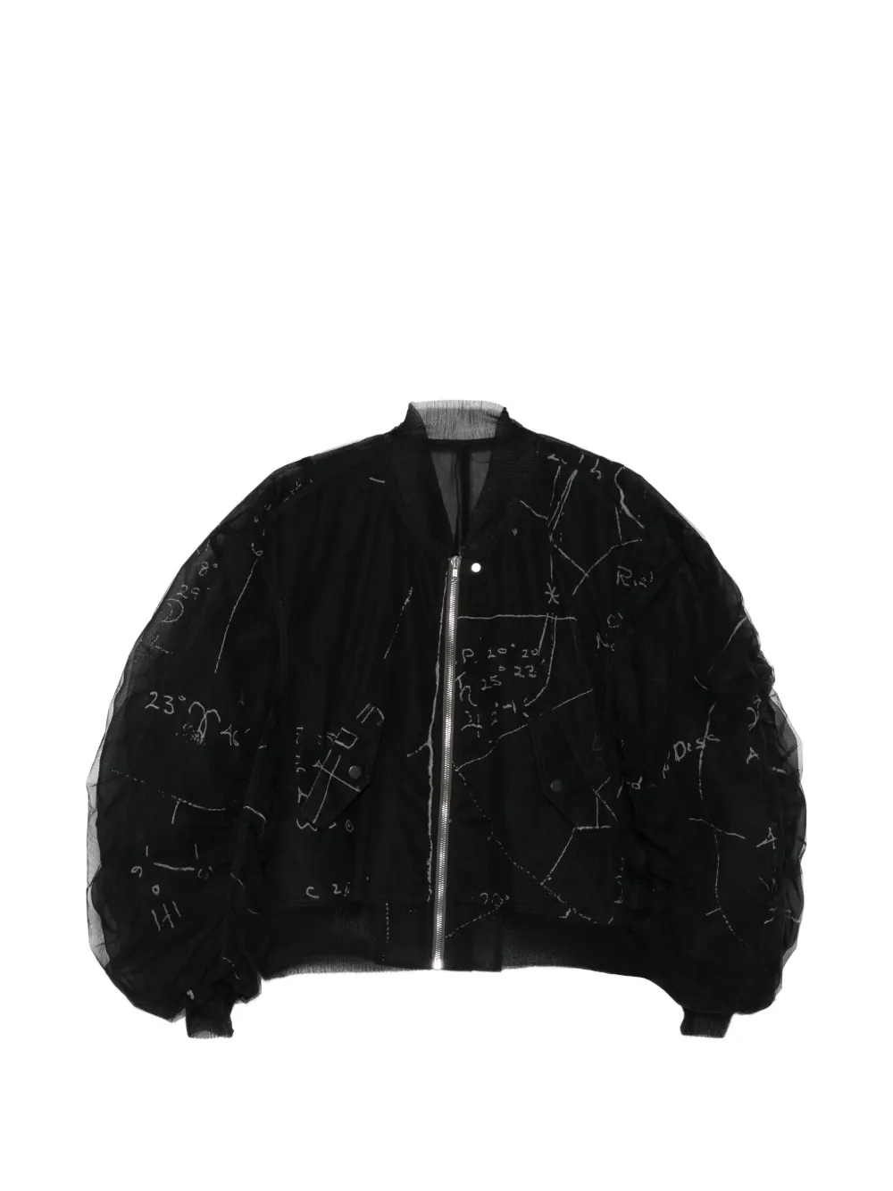 Rick Owens graphic-print bomber jacket - Schwarz