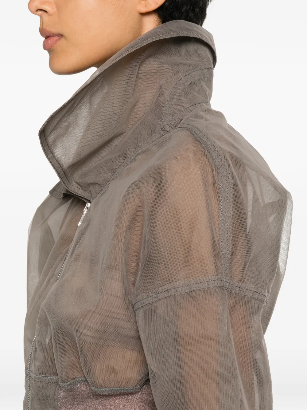 Rick Owens Cropped jack met doorzichtige afwerking Grijs