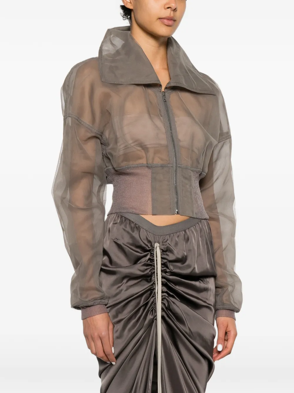 Rick Owens Cropped jack met doorzichtige afwerking Grijs