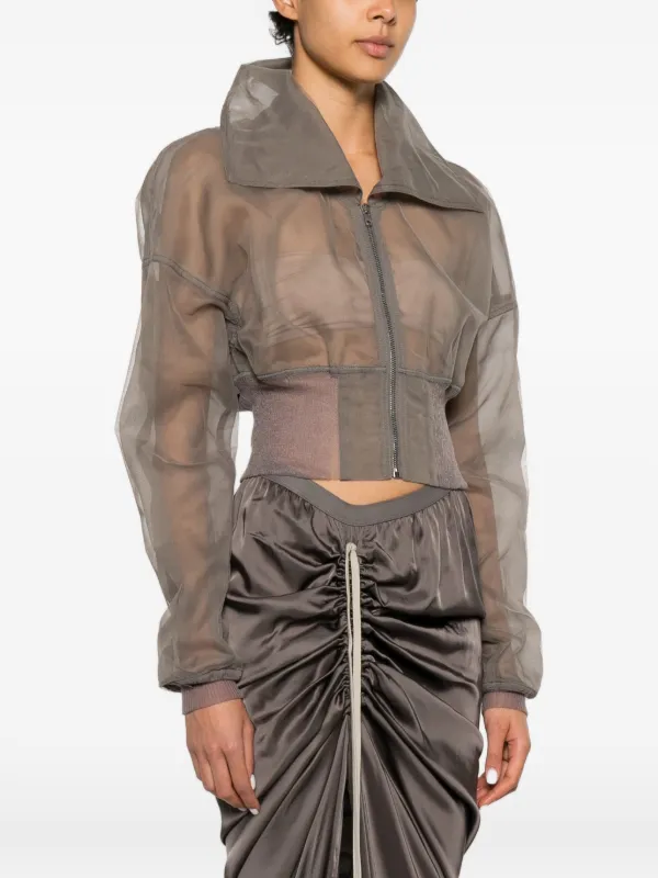 Rick Owens シアークロップドジャケット | グレー | FARFETCH JP