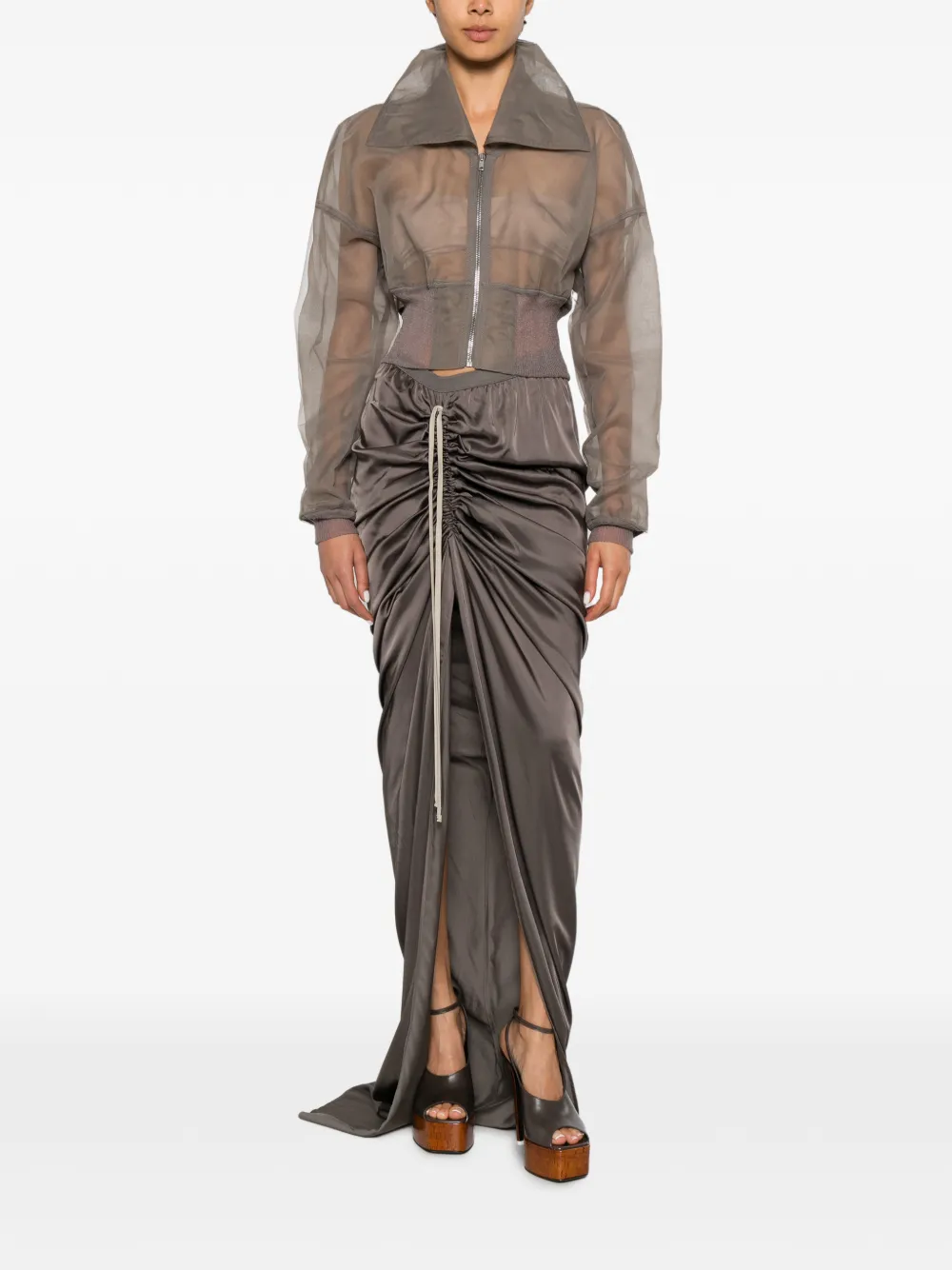 Rick Owens Cropped jack met doorzichtige afwerking Grijs