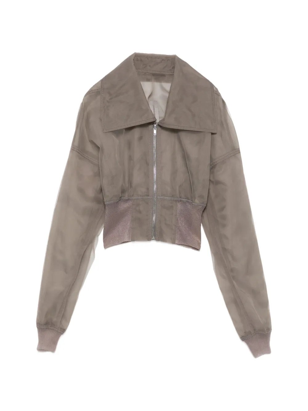 Rick Owens sheer-finish cropped jacket - Grigio