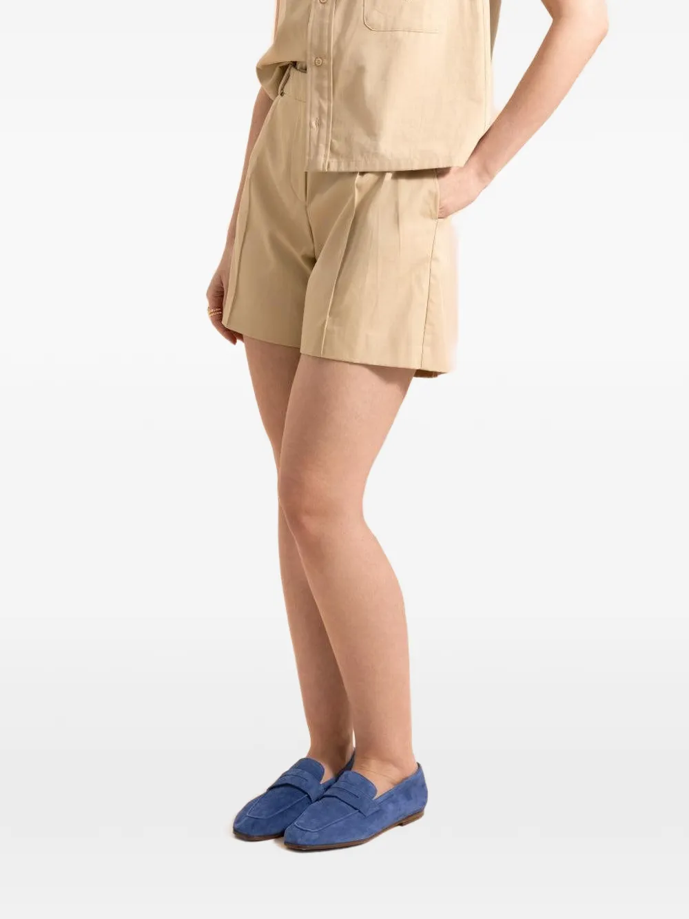 DMN Paris Norma shorts met riemlussen Beige